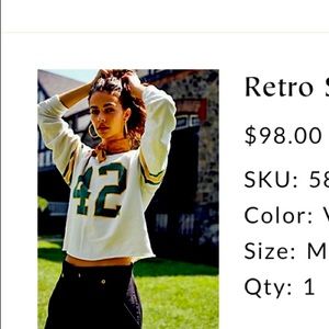Retro Brand X Free People Jersey Sweatshirt